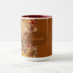 Elegant,Thanksgiving, Autumn Leaves,Rustic Mug
