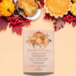 Elegant Thanksgiving Celebration Holiday Dinner Invitation