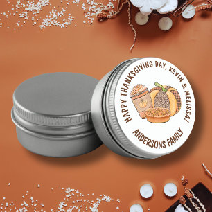 Elegant Thanksgiving Day Classic Round Sticker