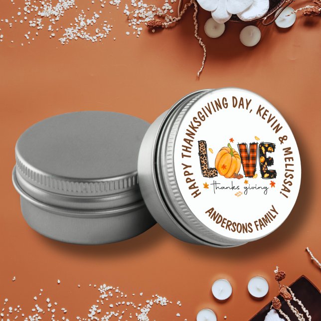 Elegant Thanksgiving Day Classic Round Sticker (Creator Uploaded)
