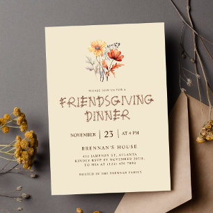 Elegant Thanksgiving Dinner Friendsgiving Feast Invitation