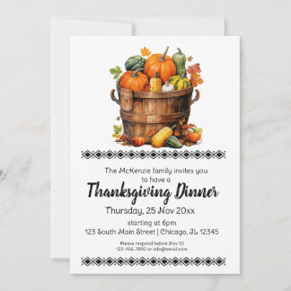 Elegant Thanksgiving Dinner Invitation