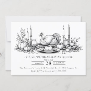 Elegant Thanksgiving Dinner Invitation