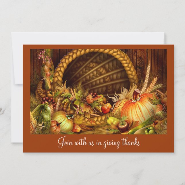 Elegant Thanksgiving Dinner Party Invitations (Front)