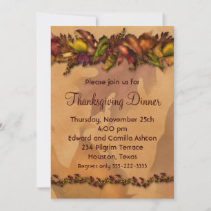 Elegant Thanksgiving Dinner Party Invitations
