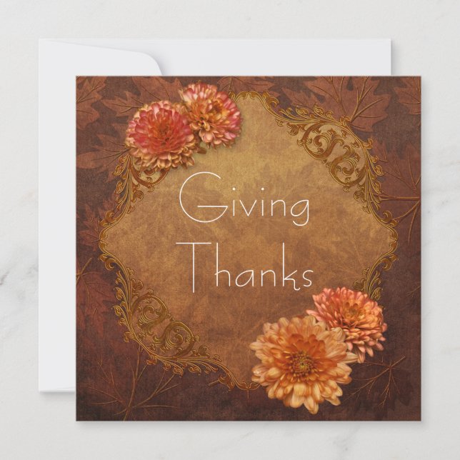 Elegant Thanksgiving Dinner Party Invitations (Front)