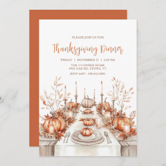 Elegant Thanksgiving Dinner Table Invitation