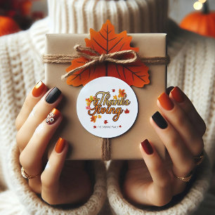 Elegant Thanksgiving foliage autumn fall Classic Round Sticker