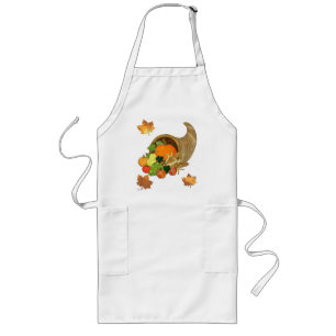 Elegant Thanksgiving Mixed Media Long Apron
