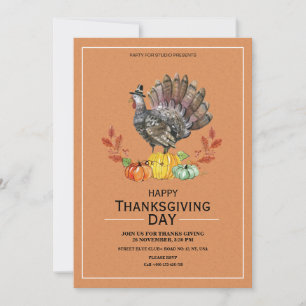 Elegant Thanksgiving Party Invitation Card