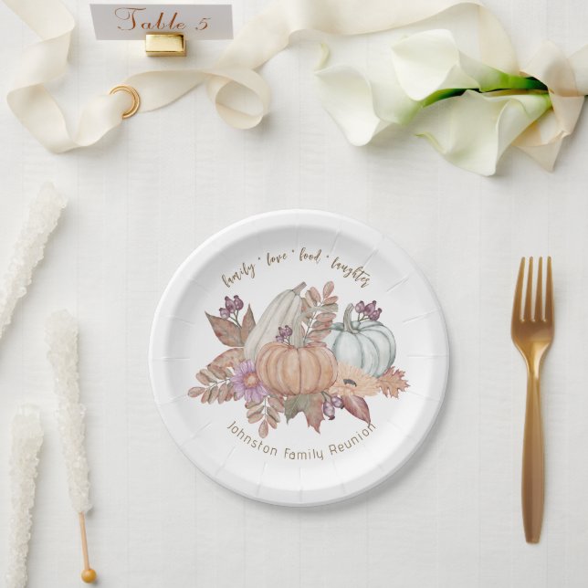 Elegant Thanksgiving Table Decorations and  Paper Plate (Wedding)