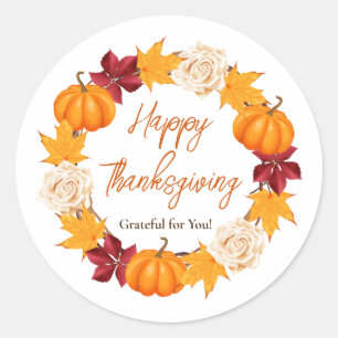 Elegant Thanksgiving Wreath Sticker
