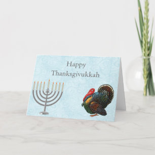 Elegant Thanksgivukkah Greeting Card
