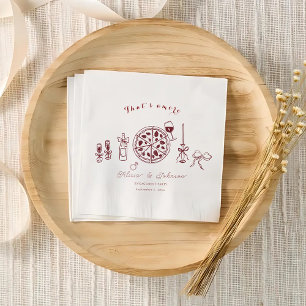 Elegant that’s amore engagement party napkin