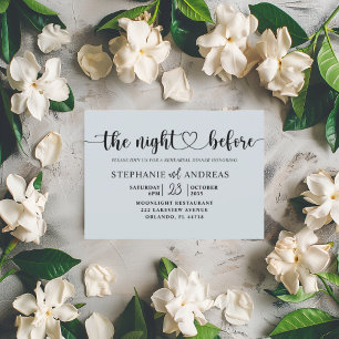 Elegant The Night Before Dusty Blue Wedding  Invitation