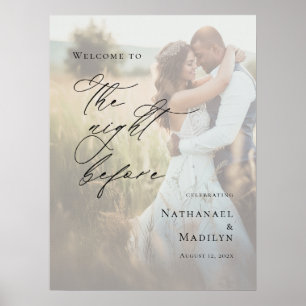 Elegant The Night Before photo Rehearsal welcome Poster