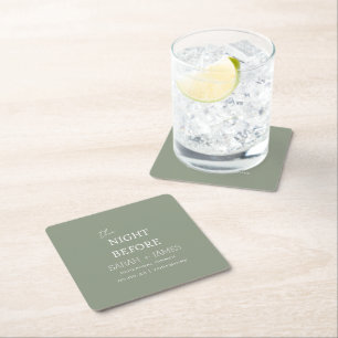 Elegant the Night Before Rehearsal Dinner Party Square Paper Coaster