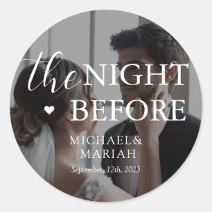 Elegant The Night Before Rehearsal Dinner Photo Classic Round Sticker
