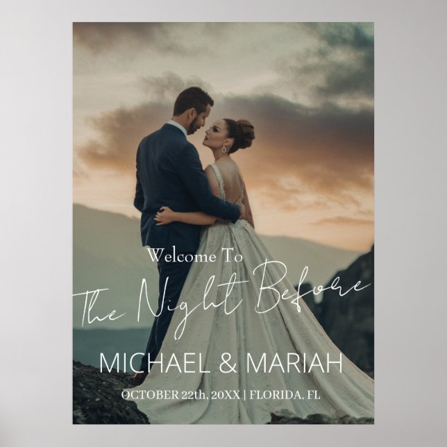Elegant The Night Before Rehearsal Dinner Photo  Poster (Front)