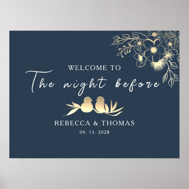 Elegant The Night Before Rehearsal Dinner Poster (Front)