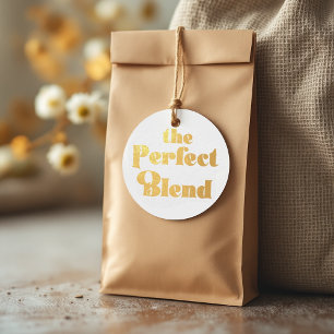 Elegant "The Perfect Blend" Wedding Photo Favour Tags