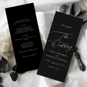 Elegant The Wedding Modern Calligraphy Wedding Programme