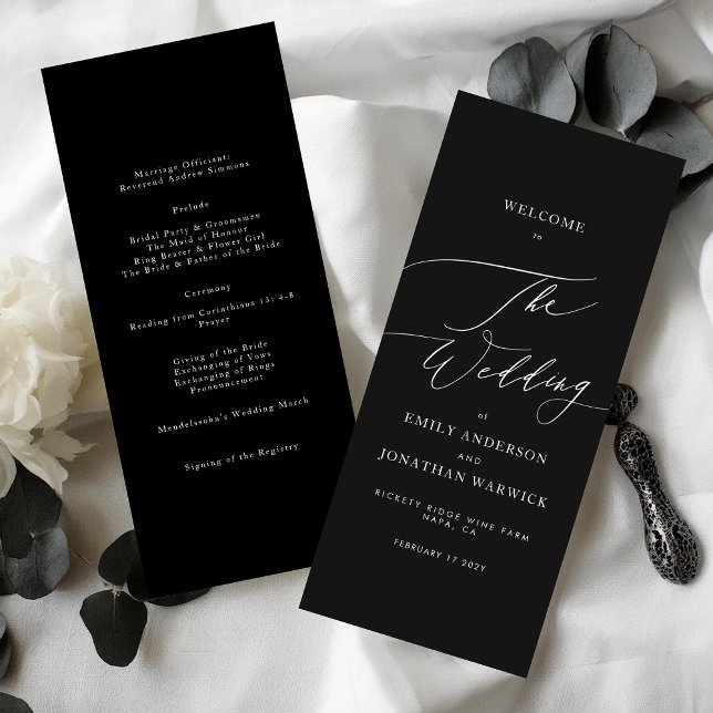 Elegant The Wedding Modern Calligraphy Wedding Programme (Creator Uploaded)