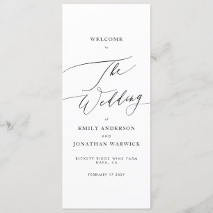 Elegant The Wedding Modern Calligraphy Wedding Programme