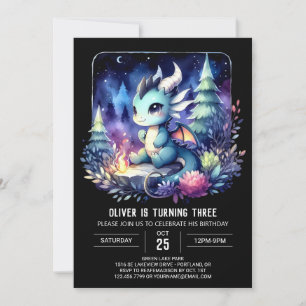 Elegant Theme Dragon Birthday Invitation