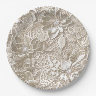 Elegant these lace and diamonds paper plate