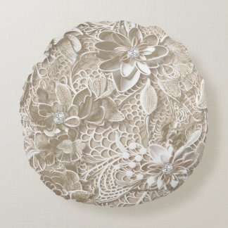 Elegant these lace and diamonds round cushion