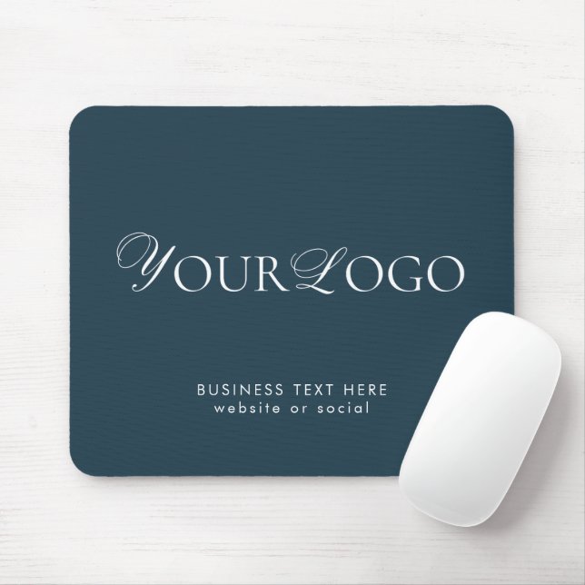 Elegant Thin Business Logo and Text Company Custom Mouse Mat (With Mouse)