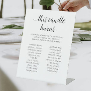 Elegant This Candle Burns School Reunion Memorial Pedestal Sign
