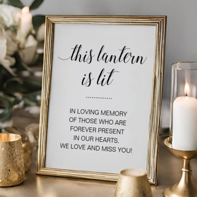 Elegant This Lantern Is Lit Wedding Memorial Sign (Creator Uploaded)
