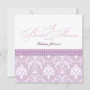 Elegant Thistle Purple damask Bridal Shower Invitation