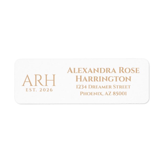 Elegant Three Letter Monogram Return Address  (Front)