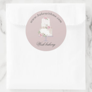Elegant Three Tier Cake Bakery Product Sticker