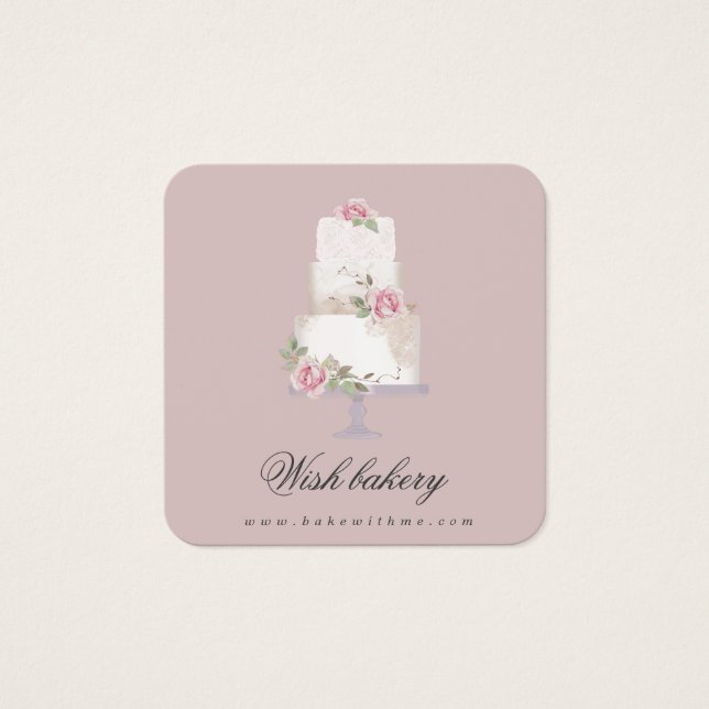 elegant three tier cake bakery profile card (Front)
