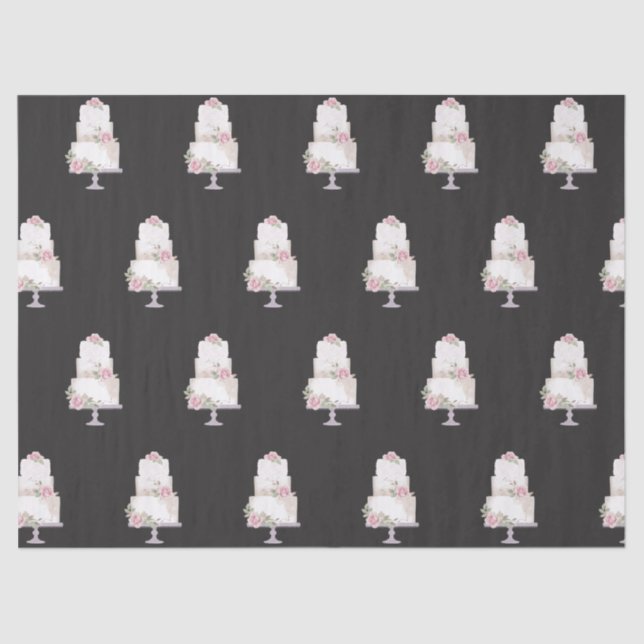 elegant three tier cake bakery tissue paper (Front)