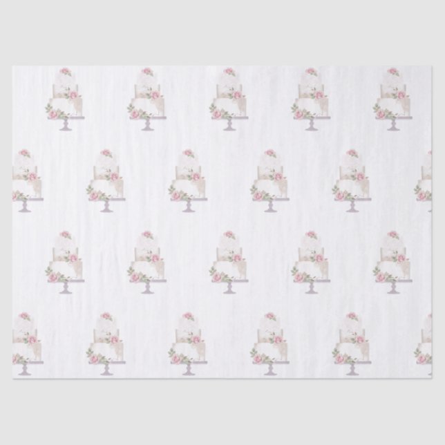elegant three tier cake bakery tissue paper (Front)