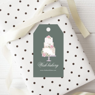 Elegant Three Tier Cake Monogram Bakery Gift Tags