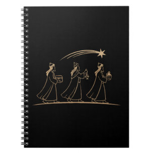 Elegant Three Wise Men Following Star   Minimalist Notebook
