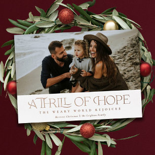 Elegant Thrill of Hope Photo Christmas Foil Holiday Card
