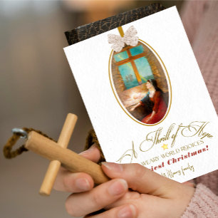 Elegant Thrill of Hope White Photo Christmas Holiday Card