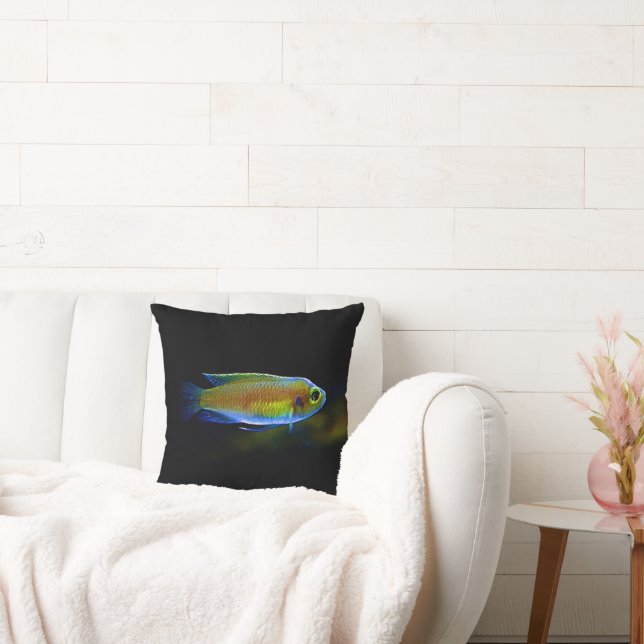 Elegant Throw Pillow - Colourful Fish (Couch)