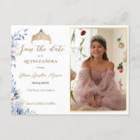 Elegant Tiara Quinceañera Photo Save the date