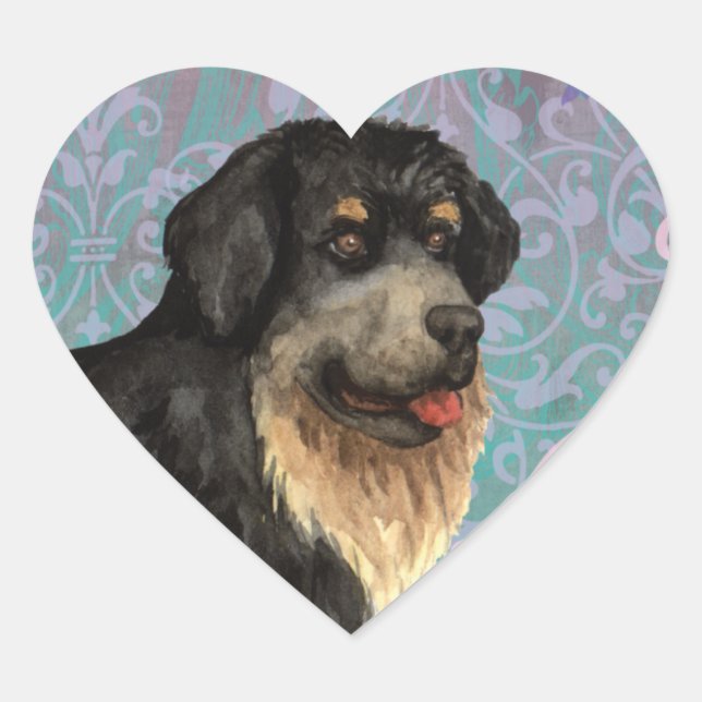 Elegant Tibetan Mastiff Heart Sticker (Front)