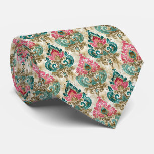 Elegant Tie in Pink and Turquoise
