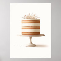 Elegant Tier White Floral Cake Bakery Kitchen