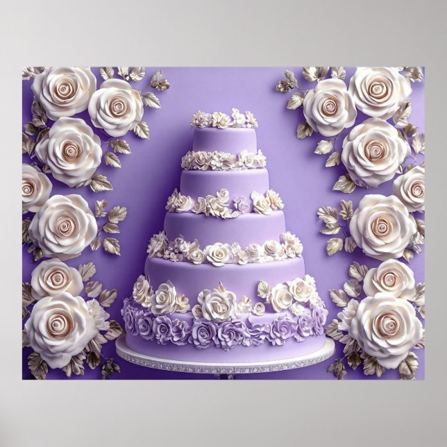 Elegant Tiered Wedding Cake Poster (Front)